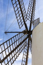 Historic windmill in Eivissa, Ibiza Town, Ibiza, Balearic Islands, Mediterranean Sea, Spain, Europe