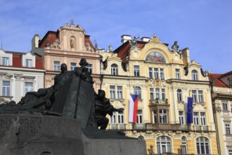 Jan Hus Monument on the Old Town Square, Prague, Czech Republic, Europe