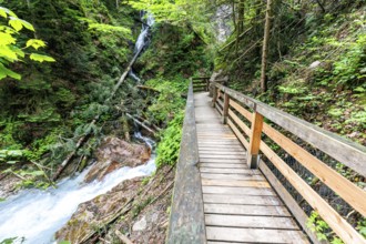 Wimbachklamm gorge in the Bavarian Alps in Ramsau near Berchtesgaden, Germany, Europe