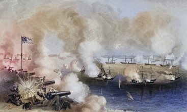 Bombardment and capture of Forts Walker and Beauregard Port Royal South Carolina 7 November 1861,