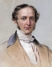 William H, Prescott, 1796-1859, English historian and author, writer, Drawn by George Richmond,