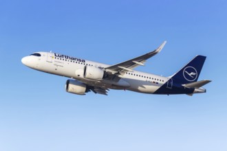 A Lufthansa Airbus A320neo aircraft with the registration D-AIJI at the airport in Munich, Germany,