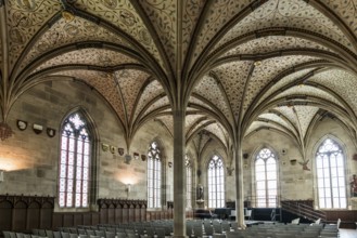 Interior view, summer refectory, Cistercian monastery Bebenhausen, Tübingen, Baden-Württemberg,