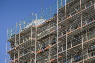 Renovation, scaffolding, construction work, Riehmers Hofgarten, Hagelberger Straße, Kreuzberg,