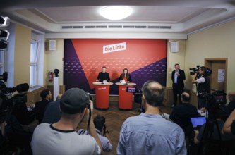 Janine Wissler, Chairwoman of the Left Party, and Martin Schirdewan, Chairman of the Left Party, at