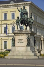 Europe, Germany, Bavaria, Munich, Ludwigstrasse, equestrian statue of Ludwig I, King of Bavaria,