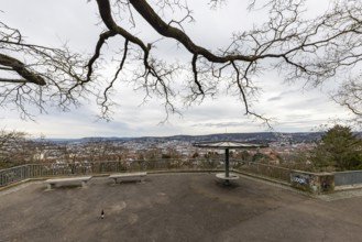 View of the state capital, the television tower on the horizon, Sightseeing, Stuttgart,