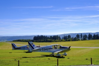 Air sports centre, Wasserkuppe airfield, Rhön, district of Fulda, Hesse, Germany, Europe