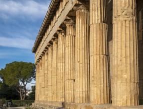 Doric colonnade of the Temple of Hephaestus, Ancient Agora of Athens, Greece, Europe