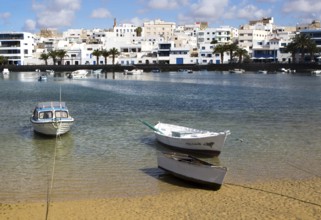 Boats in the harbour Charco de San Ginés, Arrecife, Lanzarote, Canary Islands, Spain, Europe