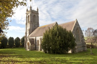 Parish church St Michael and All Angels village of West Overton in Wiltshire, England, UK