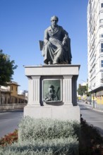 Statue of Manuel Agustin Heredia in Malaga city centre, Spain, Europe