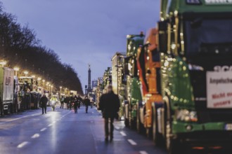 Road blockades in the centre of Berlin, taken as part of the farmers' protests in Berlin, 15.01