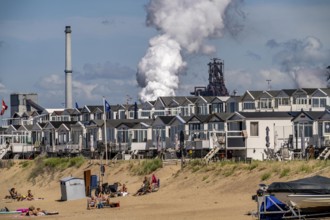 The Tata Steel steel and smelting works in IJmuiden, Velsen, North Holland, Netherlands, largest