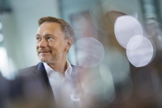 Christian Lindner (FDP), Federal Minister of Finance, pictured at the start of a cabinet meeting in