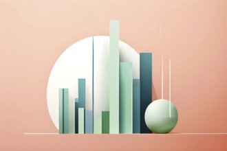 Abstract wallpaper illustration symbolizing finance and business, AI generated