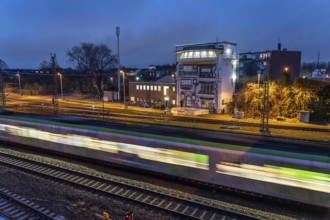 The Deutsche Bahn AG signal box in Mülheim-Styrum, controls train traffic on one of the busiest