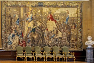 Historic tapestry Detmold Castle North Rhine-Westphalia Germany