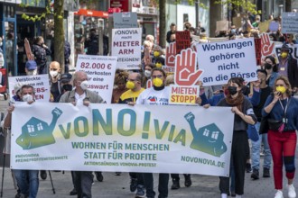 Demonstration against property companies such as Vonovia and others, against rent increases, for