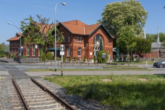 Restaurant, beer garden, LUKAS-Kulinarischer Bahnhof Essen-Kupferdreh, former railway station, on