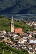 The village of Tramin on the wine route, in South Tyrol, wine-growing region of Gewürztraminer,