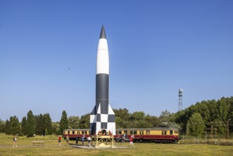 Model of the Aggregat 4 (V 2) rocket. Historical-Technical Museum, Peenemünde Monument Landscape.