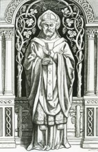 St Conrad, Bishop of Constance, steel engraving from around 1866