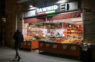 Small shop with fruit and vegetables, Barcelona, Catalonia, Spain, Europe