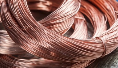 Metal, copper, copper wire on a roll for further processing