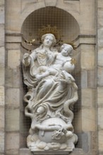 Statue of Maria immaculata, in a niche of St Martin's Church, Bamberg, Upper Franconia, Bavaria,