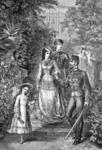 The imperial family of Austria on summer holiday, Archduchess Marie Valerie, Empress Elisabeth,