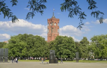 Marx-Engels-Forum, Rotes Rathaus, Rathausstraße, Mitte, Berlin, Germany, Europe