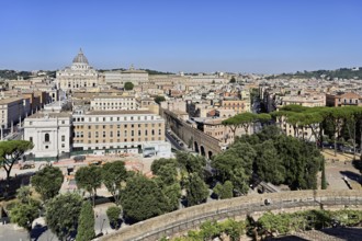 View from Castel Sant'Angelo to the Cathedral, St Peter's, St Peter's Basilica, Vatican Square,