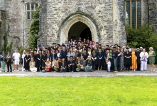 Graduation event, Schumacher College, Dartington Hall estate, Totnes, Devon, England, UK May 2024