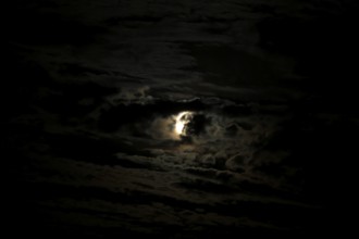 Full moon by the sea, Baltic Sea, September, Mecklenburg-Western Pomerania, Germany, Europe