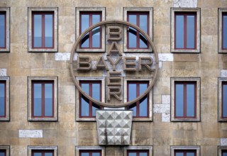 Logo of Bayer AG, agrochemical and pharmaceutical company, Leverkusen, Bergisches Land, North