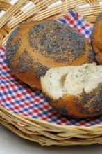 Poppy seed roll, bread roll, roll, poppy seed roll, roll basket