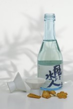 Japanese rice wine and rice crackers, sake