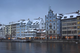 Old town, Limmatquai, Limmat, Zurich, Switzerland, Europe