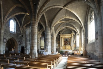 Montlucon. Interior of Church Notre Dame of the 15th century. Allier department. Auvergne Rhone