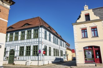 Museum of local history and town library at the pottery market, Dahme Mark, Brandenburg, Germany,