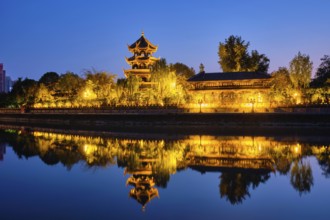 Wangjiang Pavilion Park (Wangjianglou Park) view over Jinjiang River, Chengdu, Sichuan, China