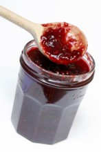 Raspberry jam, raspberry jam, wooden spoon, Raspberry (Rubus idaeus)