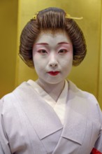 Geisha in traditional costume, portrait, Omori, Tokyo, Japan, Asia