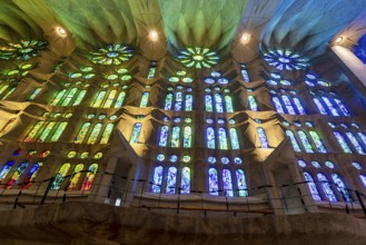 Interior of the Sagrada Família, Church of the Atonement of the Holy Family, architect Antoni