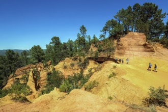 Ochre nature trail, Le Sentier des Ocres, former ochre mining area, ochre rocks, Roussillon,