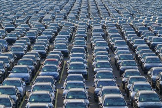 Large number of cars on assembly point, Brand Audi, Germany, Europe