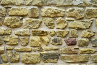 Quarry stone wall, Stone wall, Wall, Oingt, Beaujolais, France, Europe