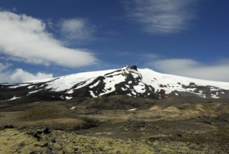 Glacier mountain Snäfellsjökull, 1446 m, Snaefellsnes peninsula, Iceland, Europe