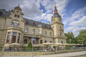 Ice cream parlour Eisheimisch in the Ständehaus, Oberaltenburg, Merseburg, Saxony-Anhalt, Germany,